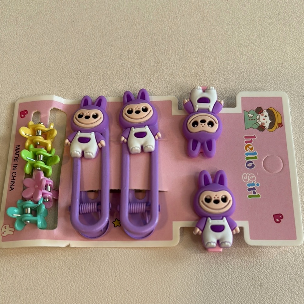 Purple LABUBU Hair Clips Set - Picture 1 of 2